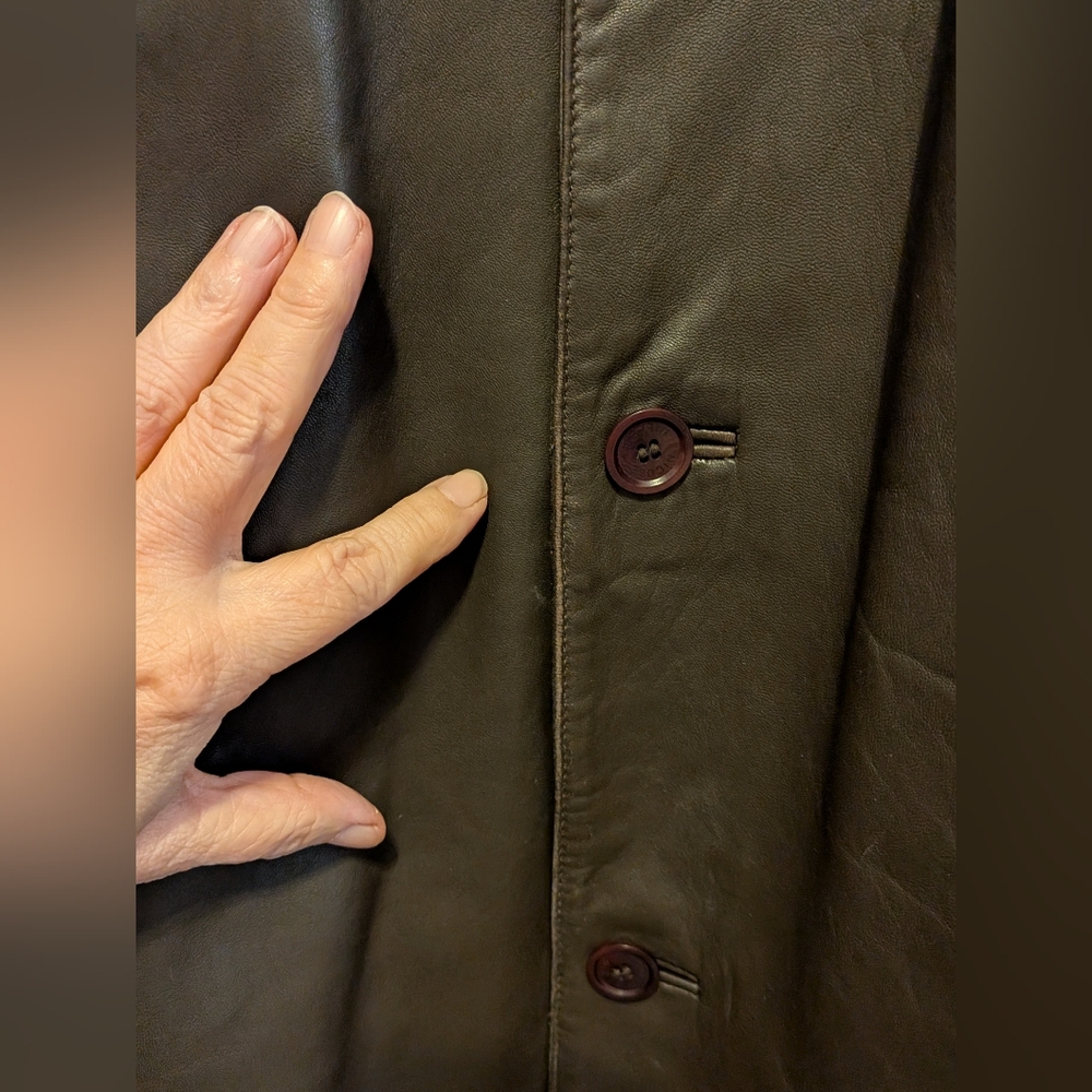 Dark Brown NICOLE MILLER Lambskin LEATHER Men's Jacket XL Chest 50" - Picture 8 of 9